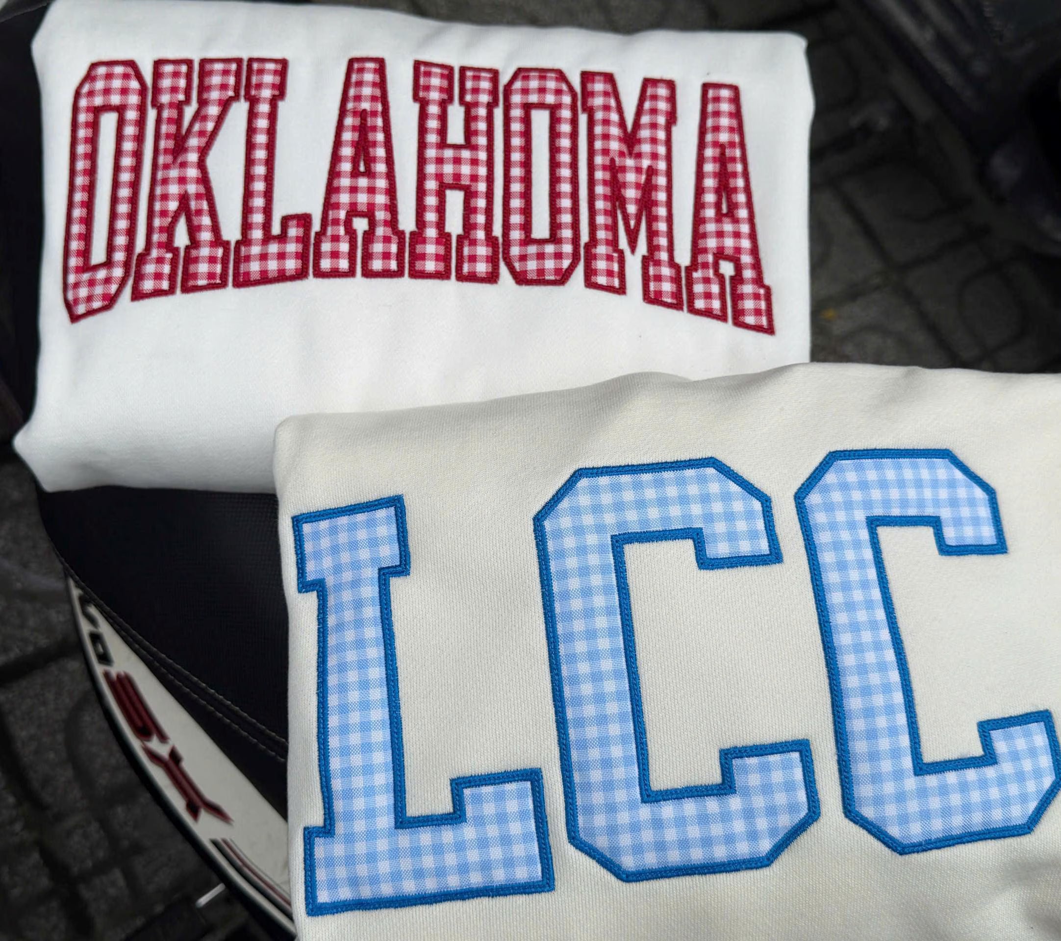 Gingham State Applique Sweatshirt, Custom Hometown Crewneck, Personalized Local Pride Pullover, Campus Travel Gift