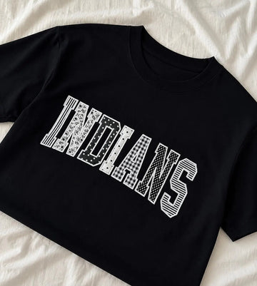 Custom Varsity Patchwork T Shirt, Personalized Applique Embroidered Tee, Black White Team Spirit Shirt, Group Gift Apparel