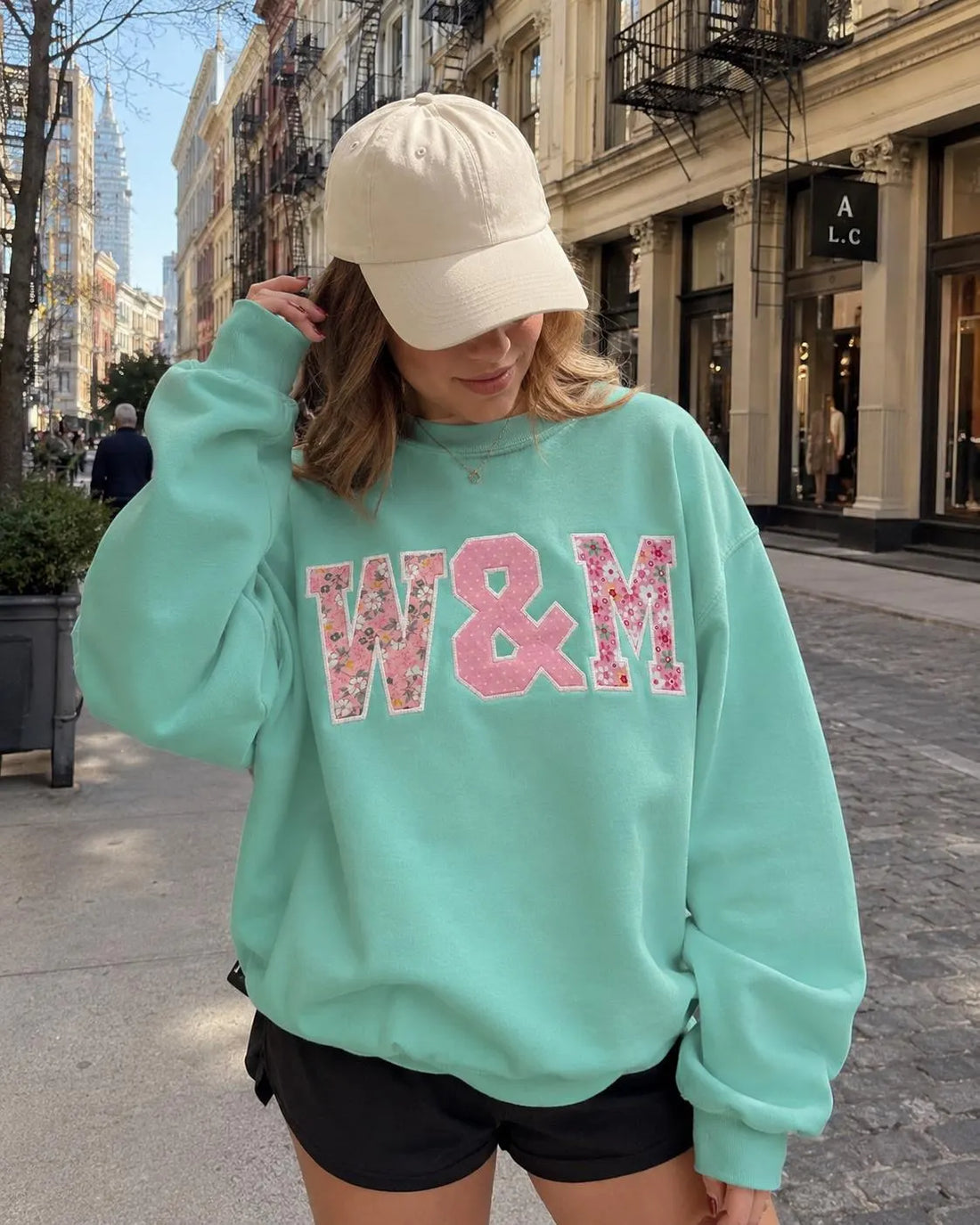 Custom Initials Patchwork Sweatshirt, Personalized Floral Applique Crewneck, Couple Monogram Embroidered Gift, Bestie Letter Top
