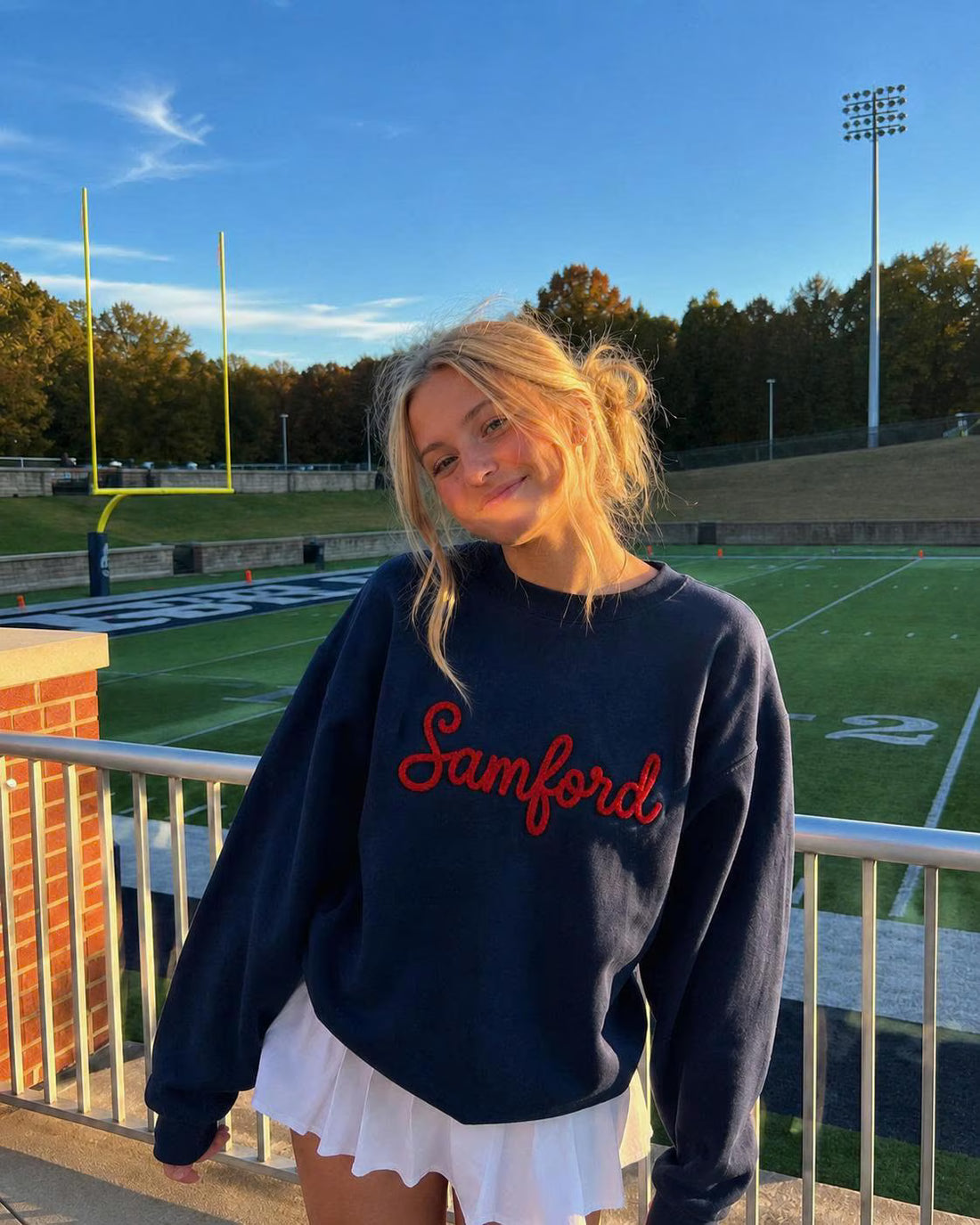 Bold Chenille Word Sweatshirt, Custom Oversized Script Crewneck, Personalized School Spirit Pullover, Stadium Gift