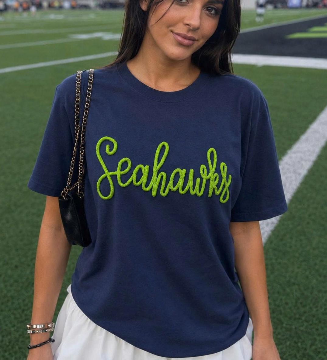 Chenille Game Day Shirt, Custom Team Color Tee, Personalized Football Softball Tailgate Top, Sports Mom Cheer Girl Gift