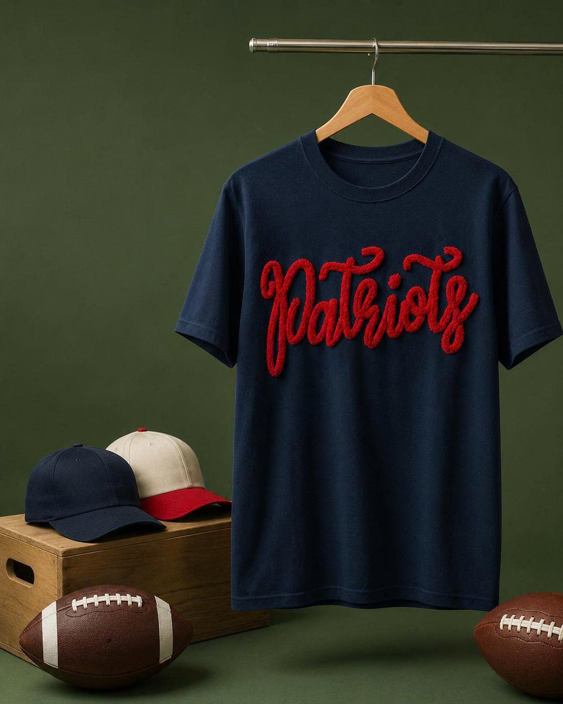 Chenille Game Day Shirt, Custom Team Color Tee, Personalized Football Softball Tailgate Top, Sports Mom Cheer Girl Gift