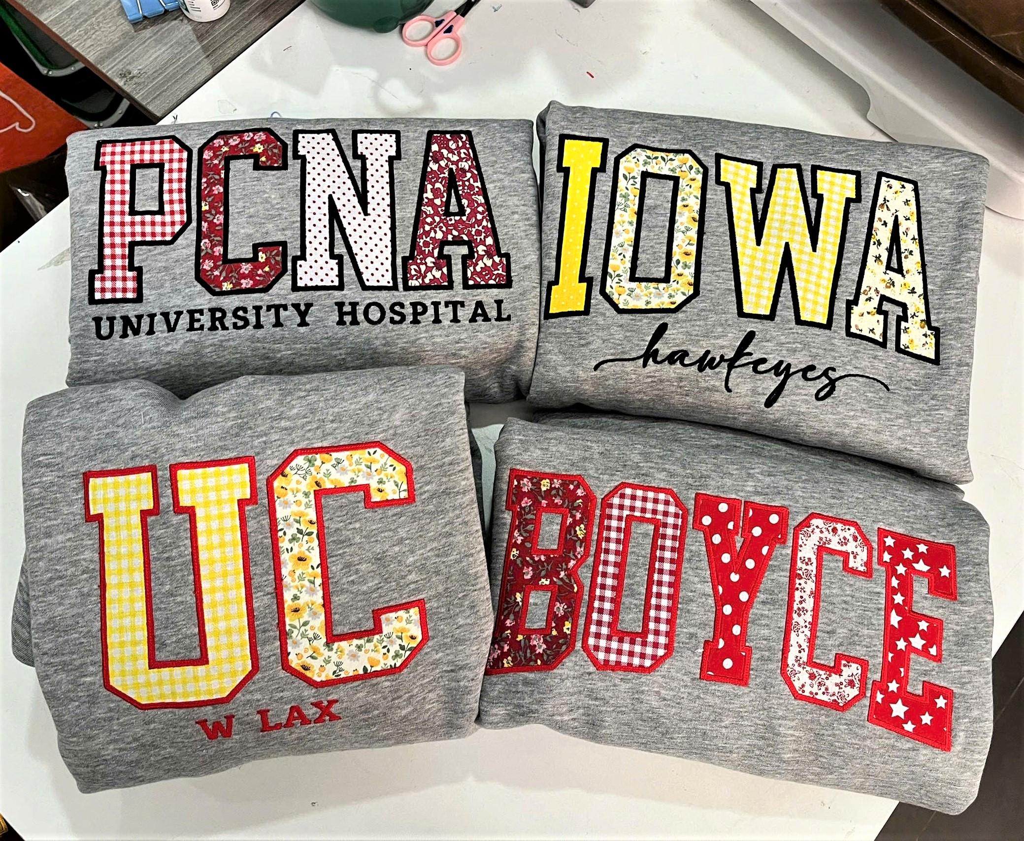 Personalized Campus Club Sweatshirt, Custom Patchwork Letter Crewneck, Varsity Applique Pullover, Student Organization Gift