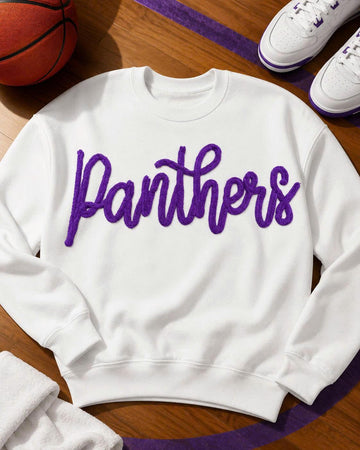 Chenille Basketball Sweatshirt, Custom Game Day Crewneck, Personalized Team Color Pullover, Court Side Outfit Gift