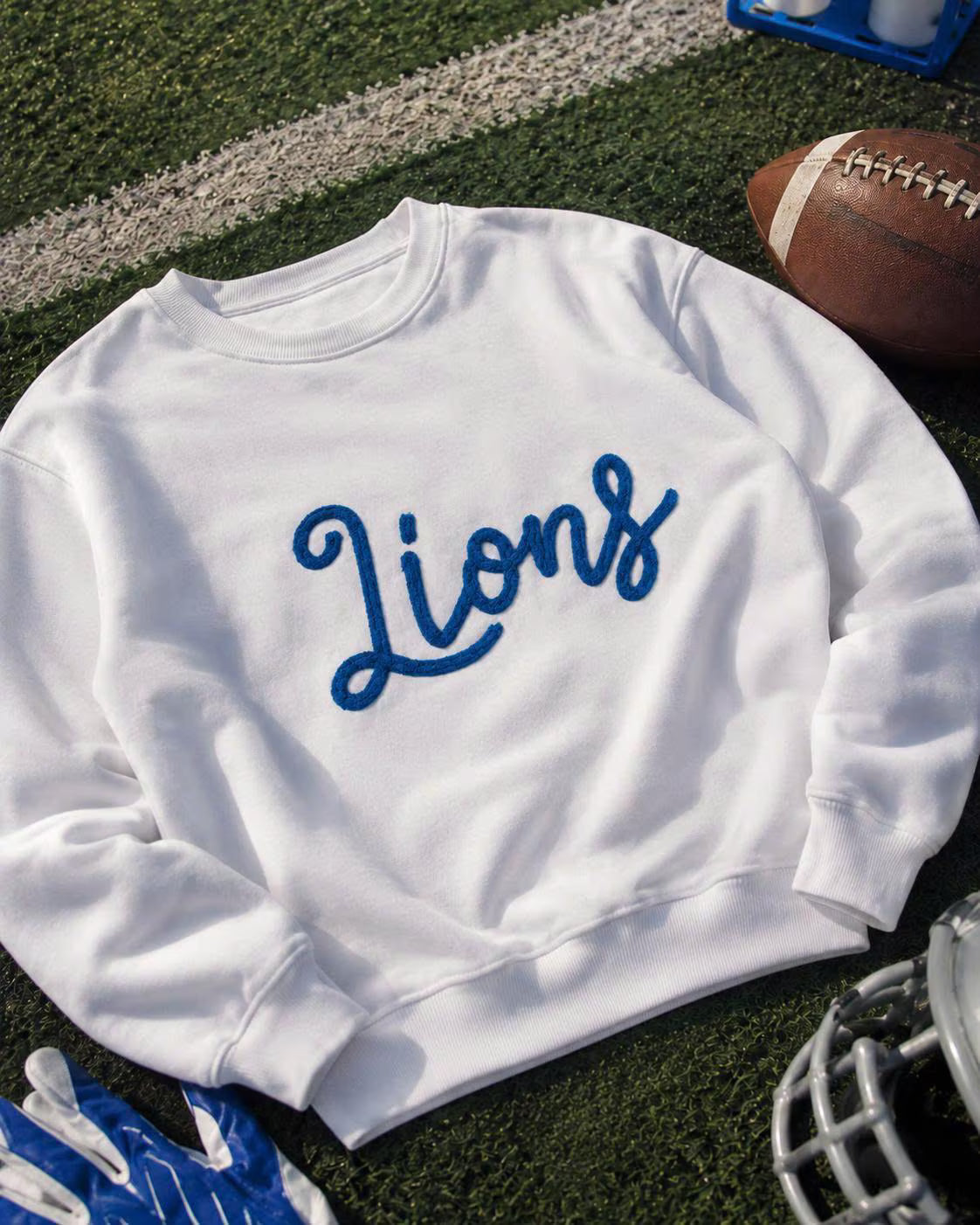 Mascot Script Chenille Sweatshirt, Custom Team Color Crewneck, Personalized Stadium Spirit Pullover, Game Day Gift