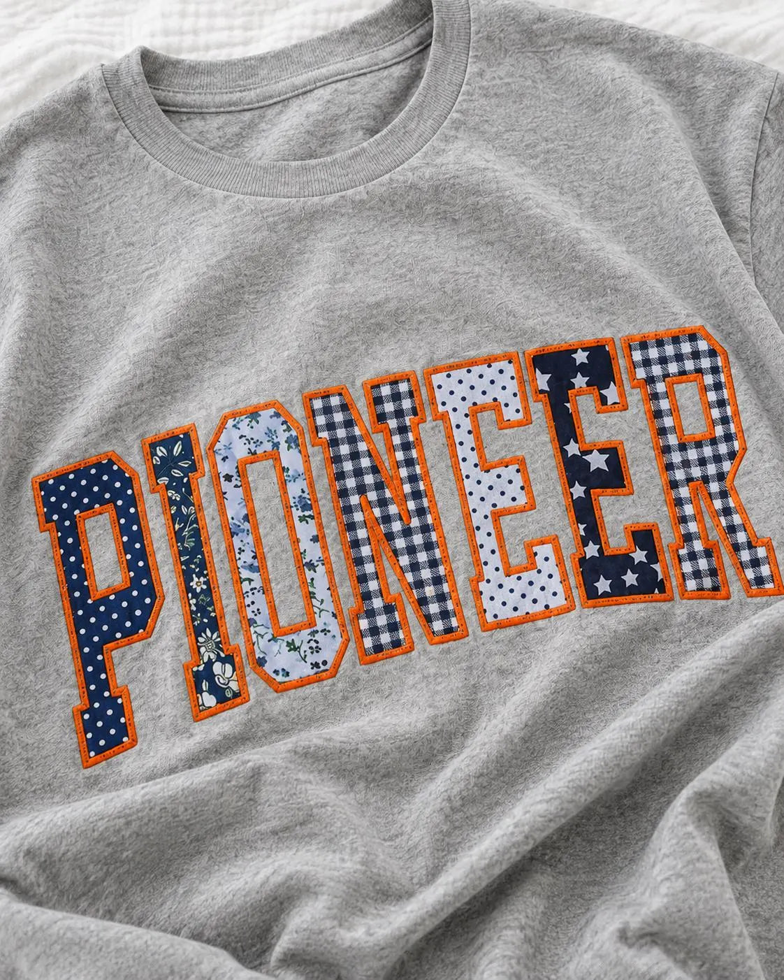 Custom Varsity Patchwork T Shirt, Personalized Applique Embroidered Tee, Team Spirit Inspired Group Shirt, Boutique Gift Apparel
