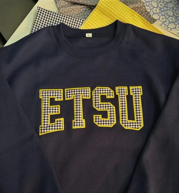 Gingham Monogram Sweatshirt, Custom Checkered Initials Crewneck, Personalized Letter Pullover, Dorm Roommate Gift