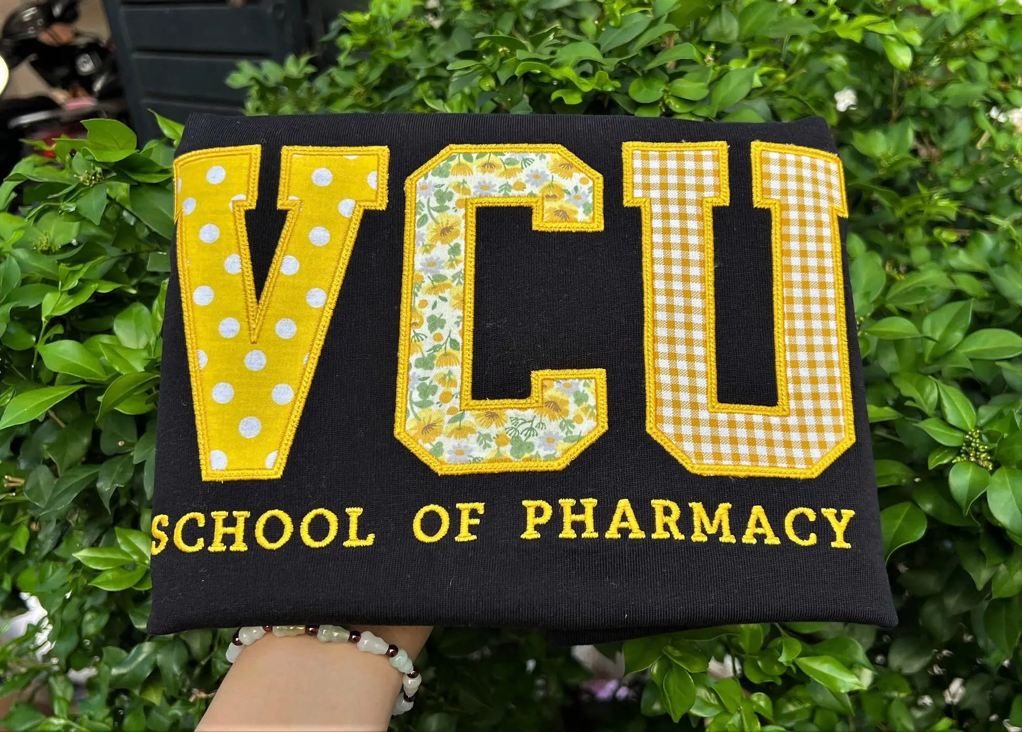Patchwork Applique Sweatshirt, Custom College Department Crewneck, Personalized Campus Club Pullover, School Group Gift