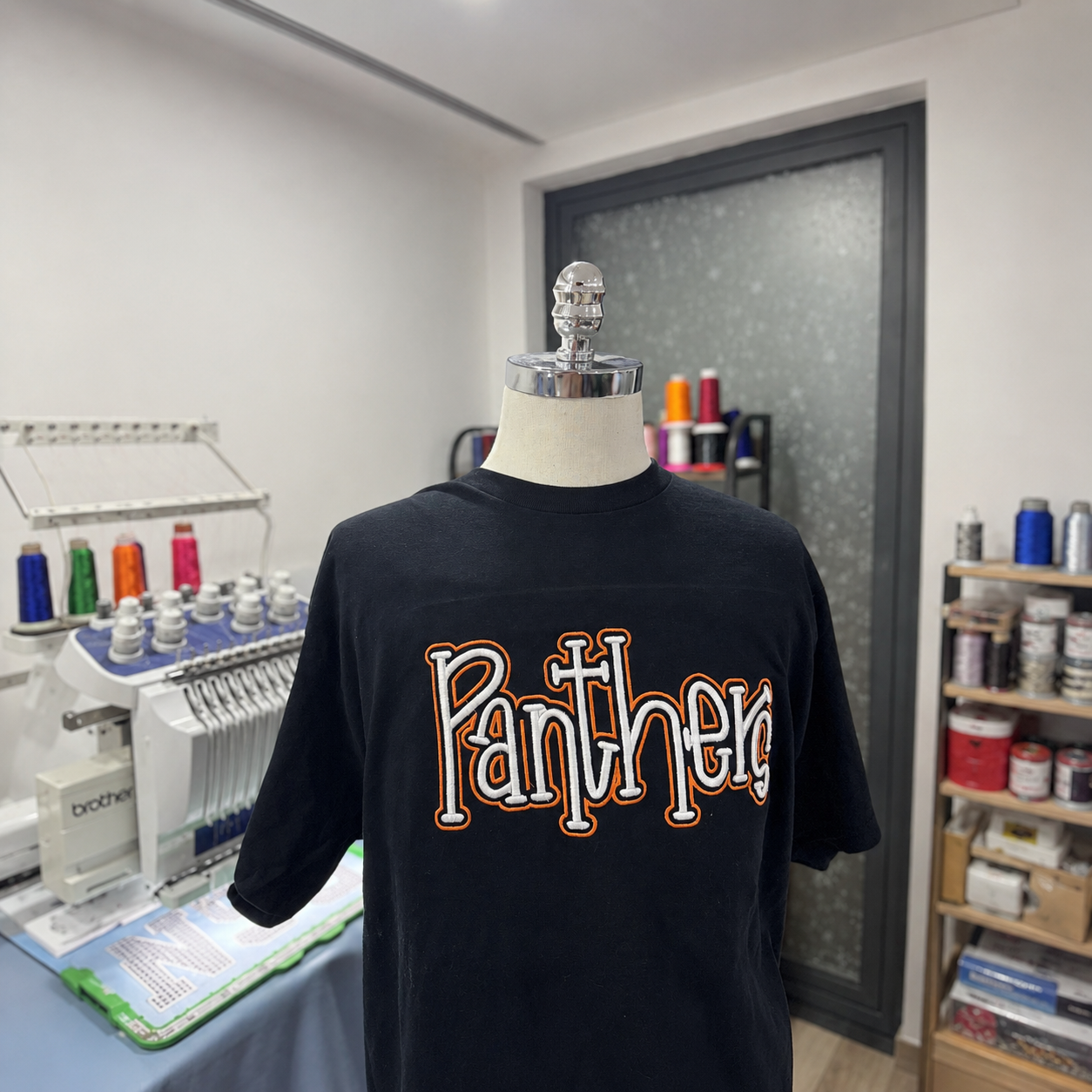 3D Embroidered Mascot Name Shirt, Custom Team Name Tee, Personalized School Spirit T Shirt, 3D Applique Letter Merch Top