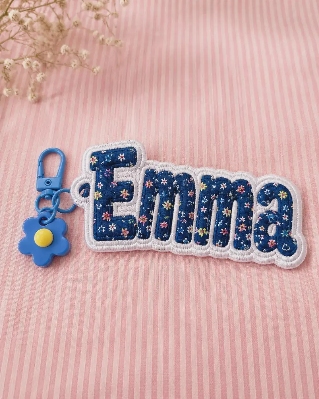 Personalized Embroidered Kids Backpack Name Charm Custom School Bag Tag, Kindergarten Lunchbox Keychain, Back To School Gift