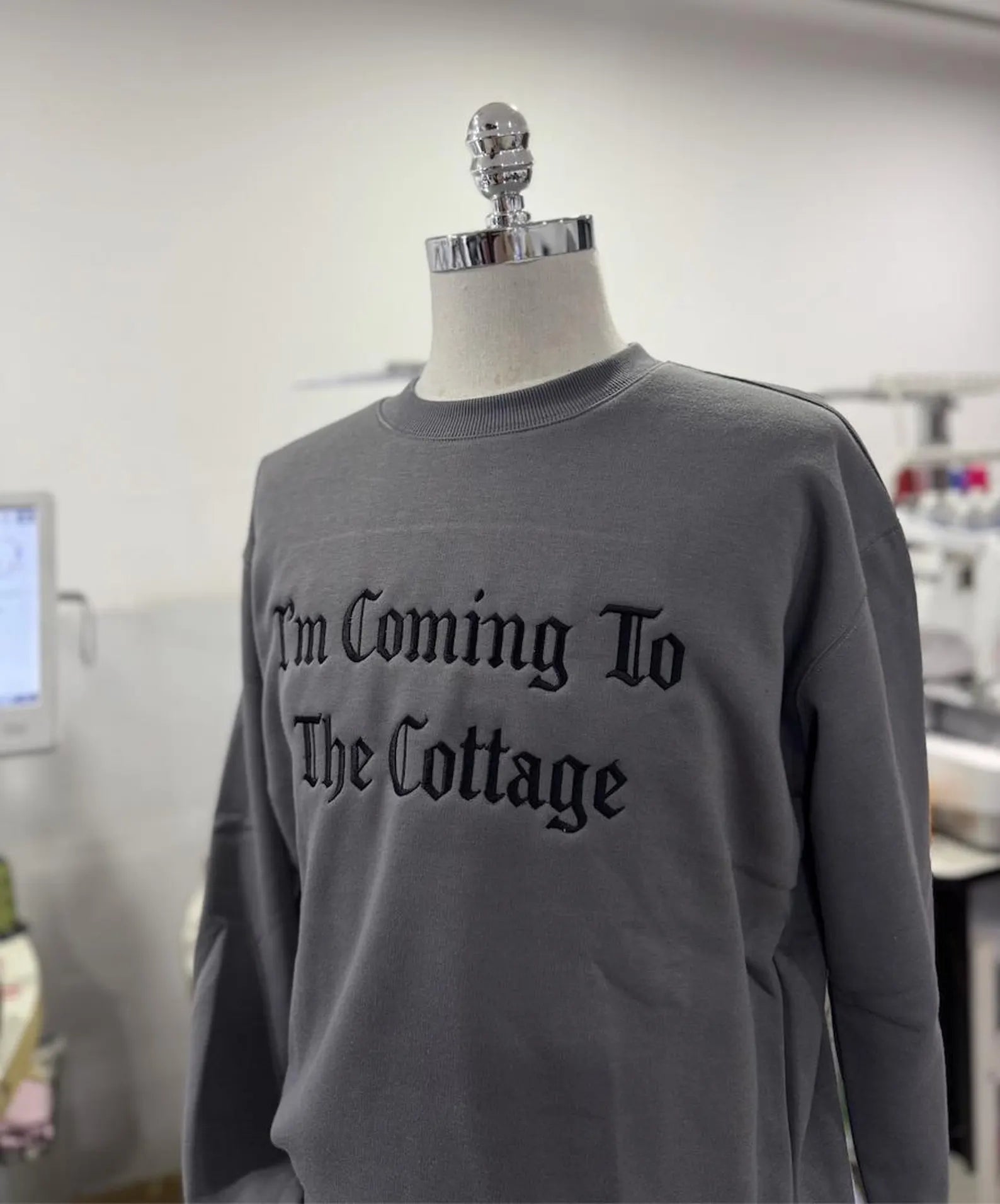 Embroidered Custom Sorority Sweatshirt, Personalized Gothic Letter Greek Merch, Cottage Reveal Crewneck, Big Little Gift