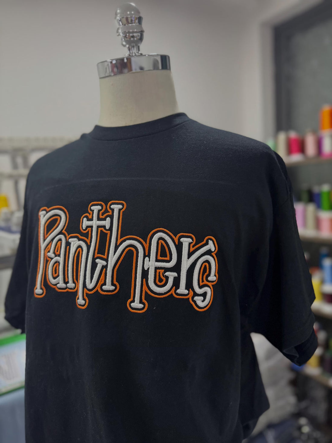 3D Embroidered Mascot Name Shirt, Custom Team Name Tee, Personalized School Spirit T Shirt, 3D Applique Letter Merch Top