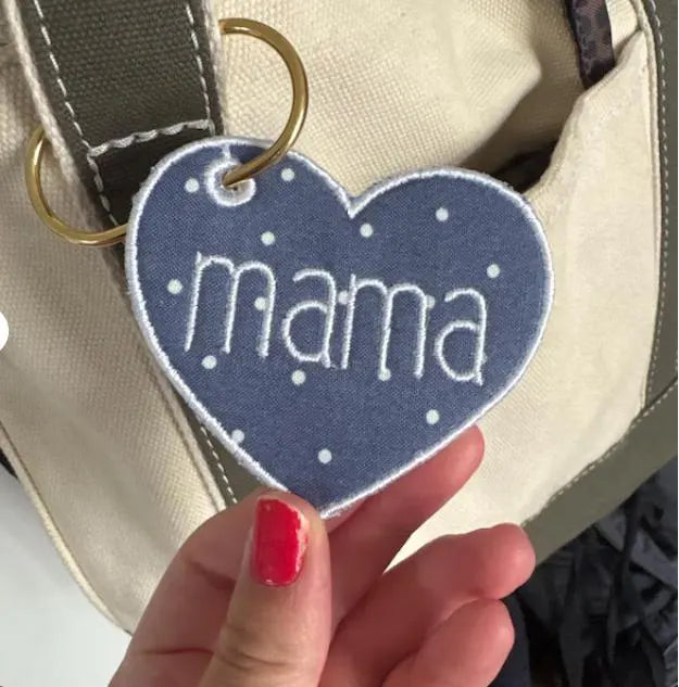 Personalized Embroidered Bag Charm, Custom Name Backpack Tag, Floral Applique Backpack Tag, Kids School Bag Gift
