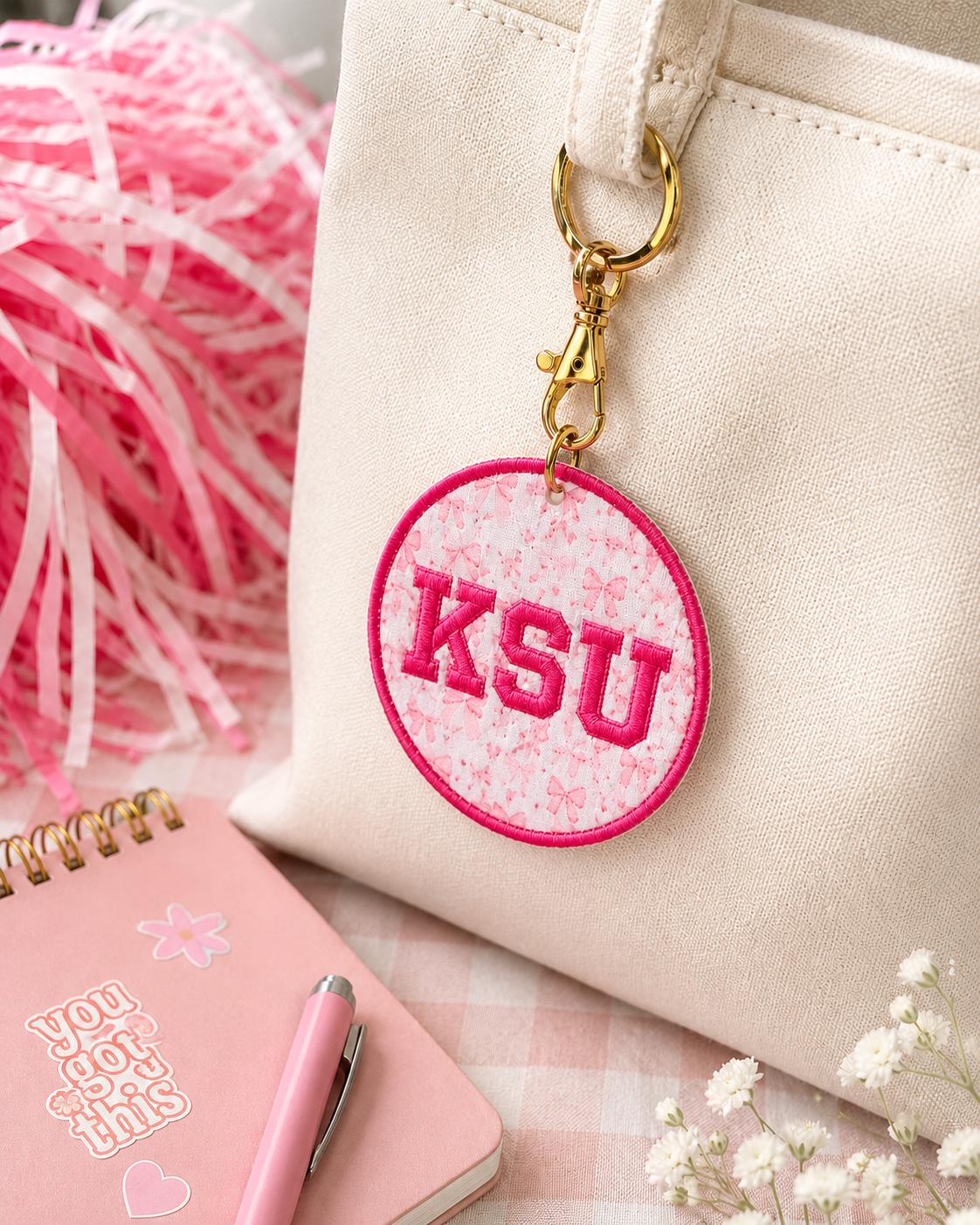 Custom Embroidered Bag Charm, Personalized Backpack Charm, Clear Stadium Bag Tag, Sorority Style Tote Charm, Big Little Gift