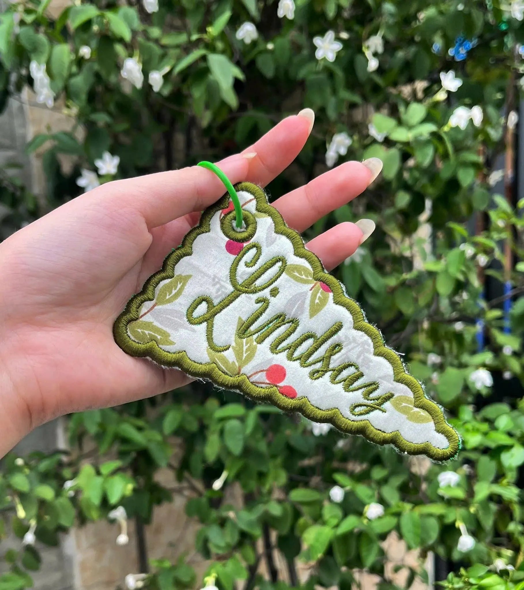 Custom Flag Bag Charm, Personalized Pennant Backpack Charm, Embroidered Name Tag, Preppy Tote Keychain, Big Little Gift