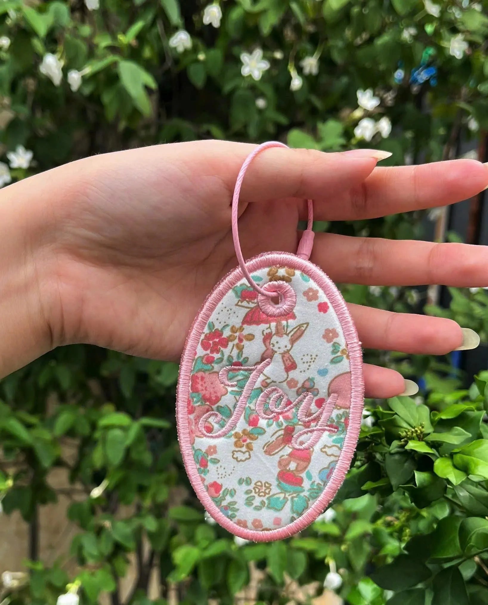 Personalized Embroidered Name Tag, Custom Bag Charm, Backpack Luggage Tag, Kids Daycare Bag Tag, Pet Tote Charm Gift