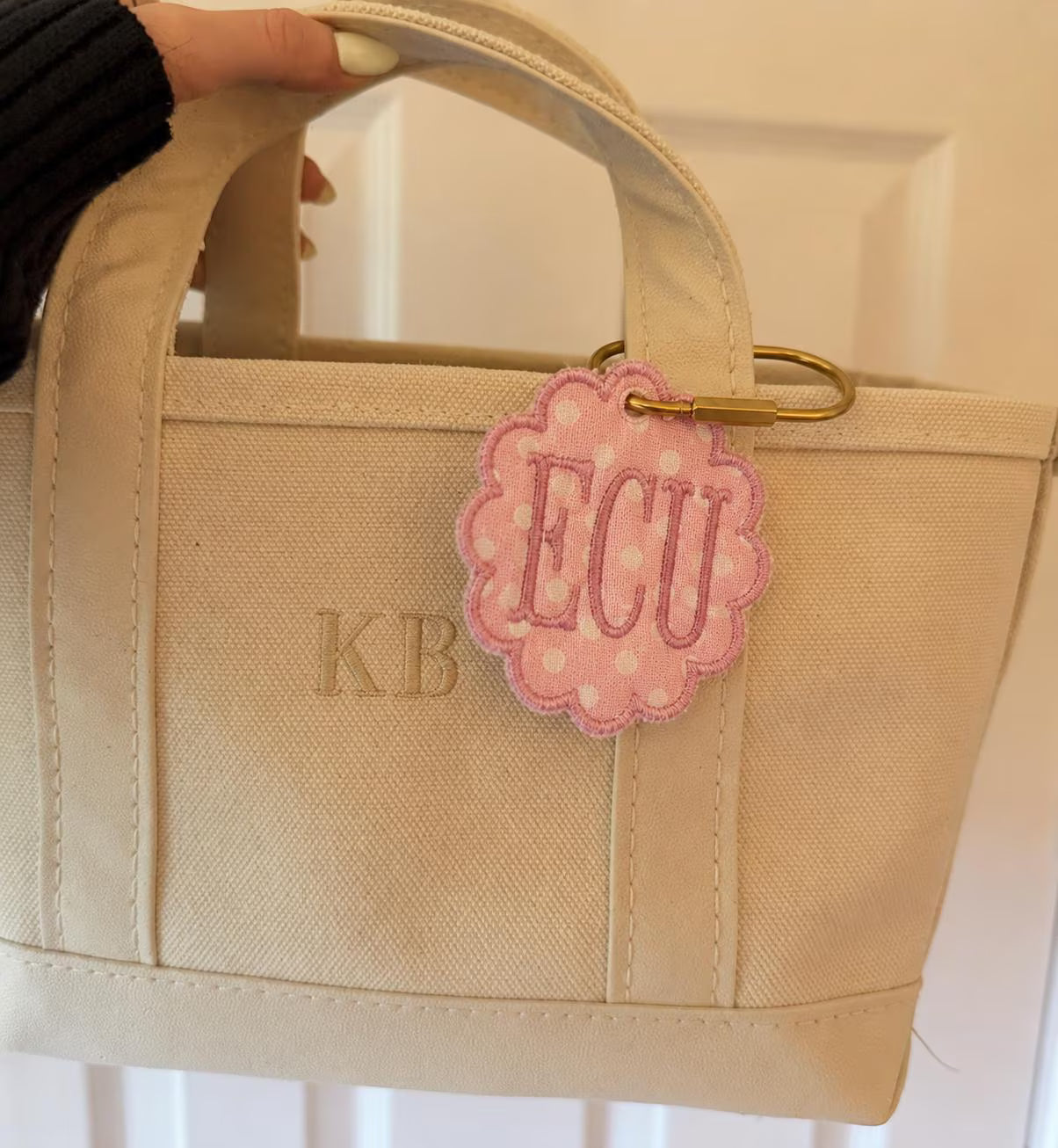 Custom Sorority Greek Letter Charm, Preppy Gingham Bag Tag, Coquette Big Little Gift, Bid Day Greek Life College Keychain