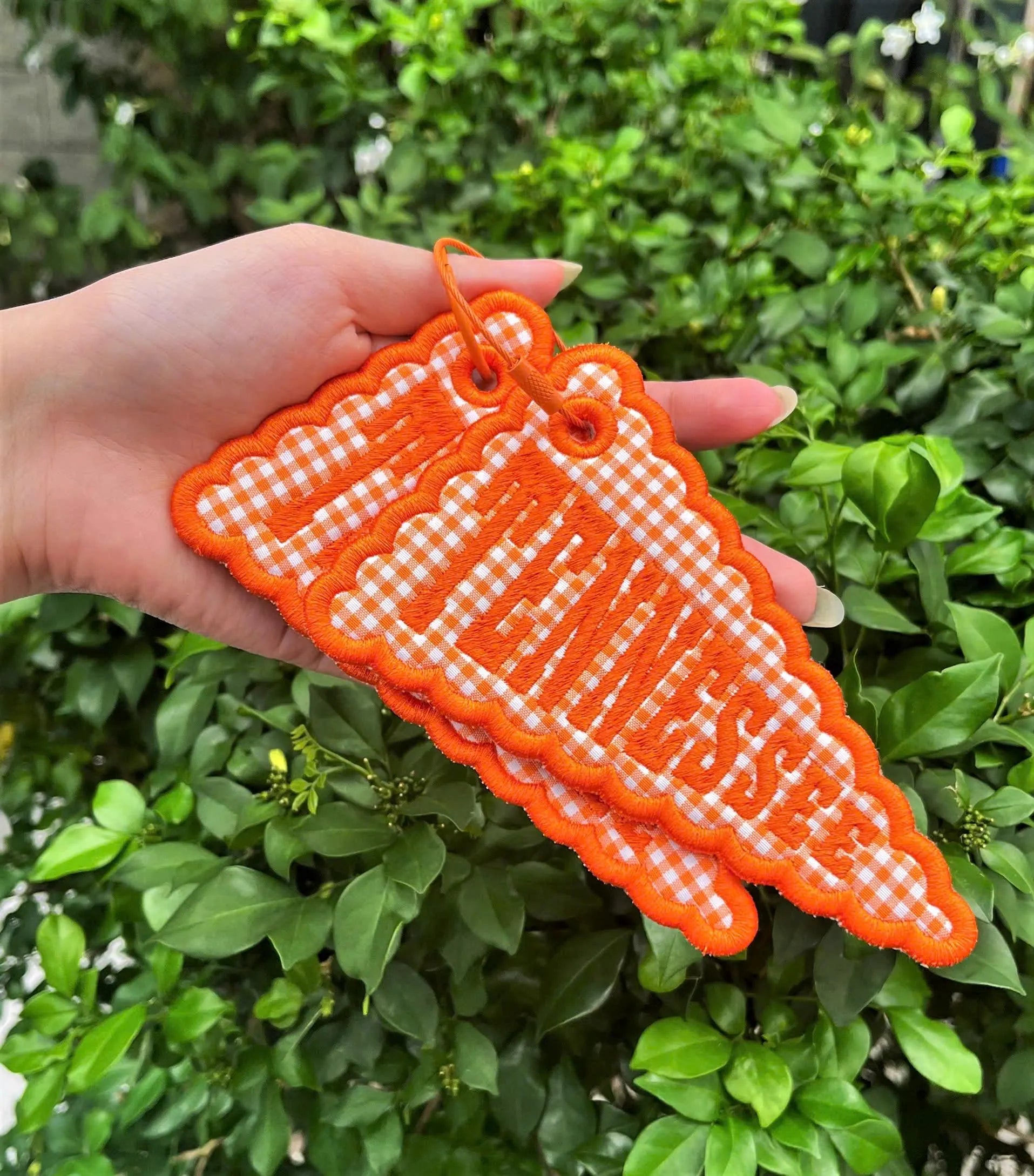 Custom Flag Bag Charm, Personalized Pennant Backpack Charm, Embroidered Name Tag, Preppy Tote Keychain, Big Little Gift
