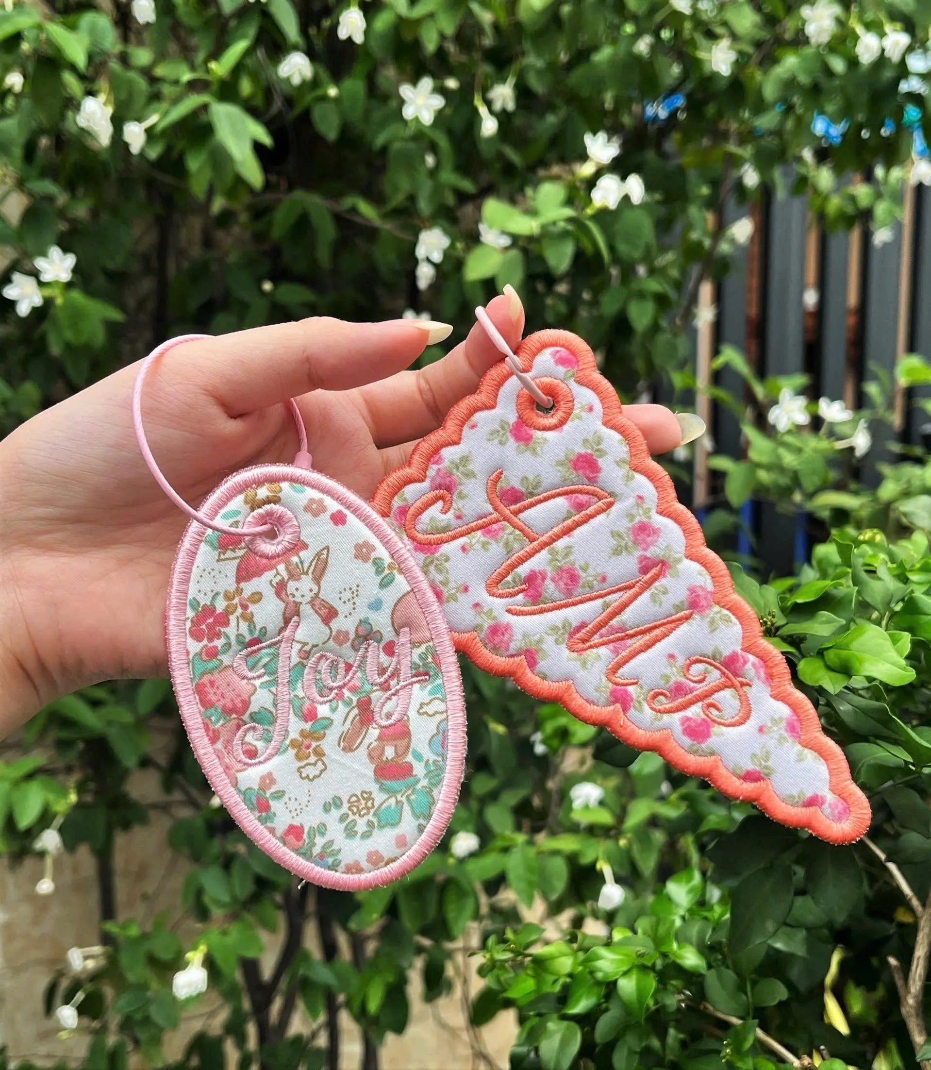 Personalized Embroidered Name Tag, Custom Bag Charm, Backpack Luggage Tag, Kids Daycare Bag Tag, Pet Tote Charm Gift