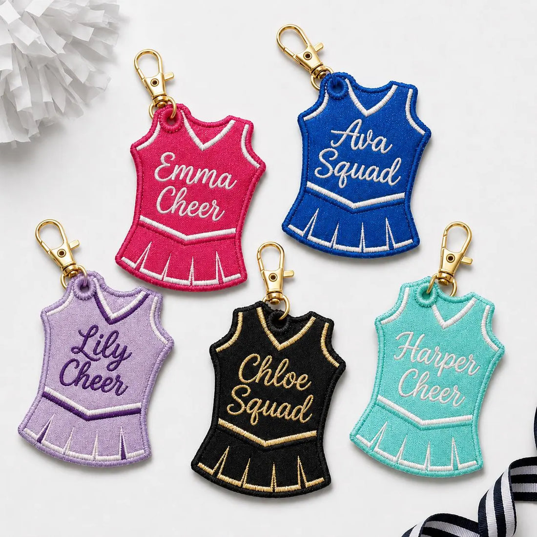 Custom Sports Jersey Bag Tag, Personalized Embroidered Name Keychain, Player Number Backpack Charm, Team Gift