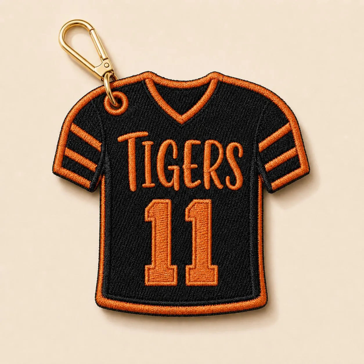 Custom Sports Jersey Bag Tag, Personalized Embroidered Name Keychain, Player Number Backpack Charm, Team Gift