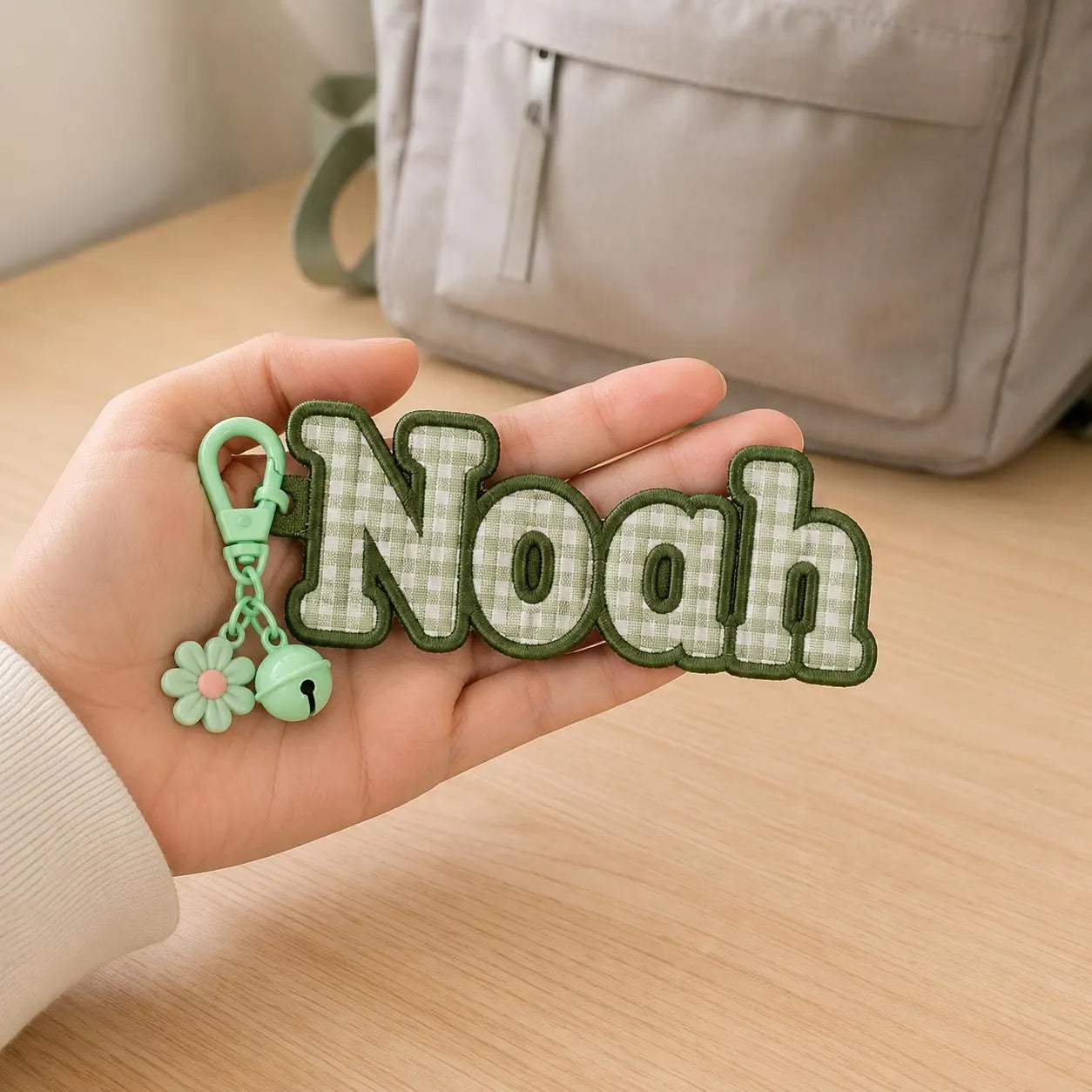 Personalized Embroidered Kids Backpack Name Charm Custom School Bag Tag, Kindergarten Lunchbox Keychain, Back To School Gift