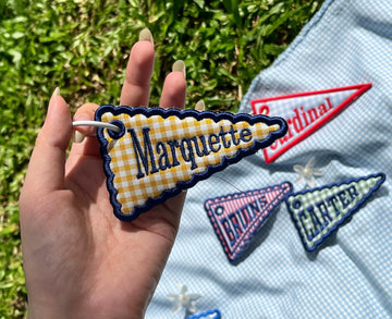 Personalized Embroidered Game Day Bag Tag, Custom Embroidered Team Name Tag, Game Day Backpack Keychain, Sports Bag Gift