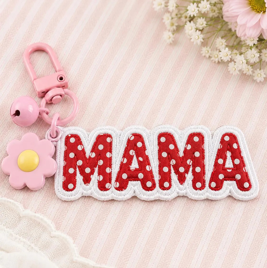 Custom Name Bag Charm, Embroidered Fabric Keychain, Personalized Applique Backpack Tag, Cute Lunchbox Tote Accessory Gift