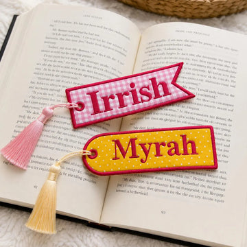 Custom Fabric Bookmark with Tassel, Personalized Name Embroidery, Colorful Page Clip, Reading Reward, Student and Book Bestie Gift