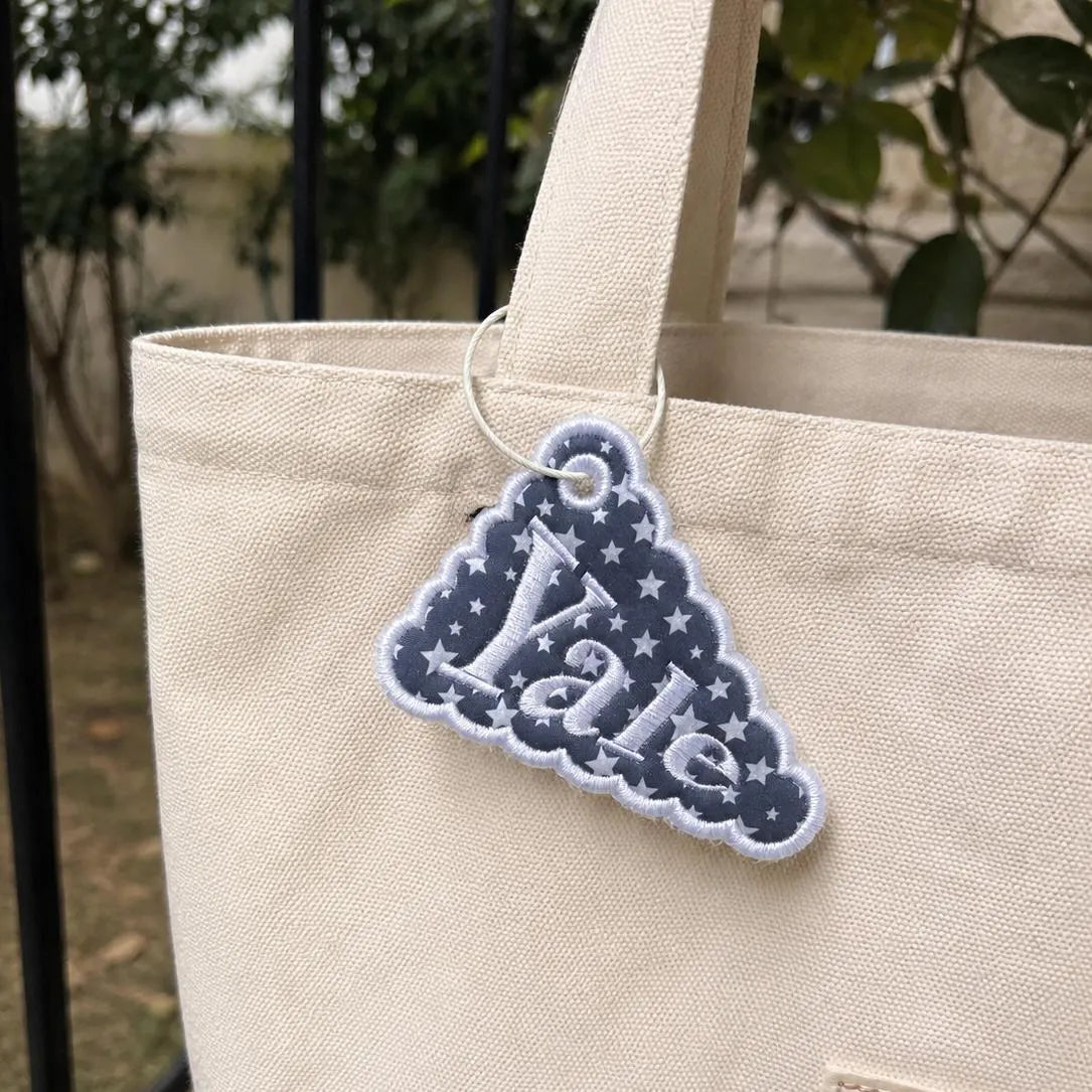 Personalized Pennant Name Tag, Embroidered Fabric Bag Charm, Custom Bookbag Identifier, Pencil Case Accessory, First Day of School Gift